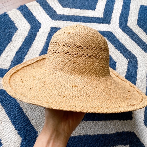 βοΈπ€ TINATOO VINTAGE TAN STRAW SUMMER BEACH HAT - Picture 1 of 8